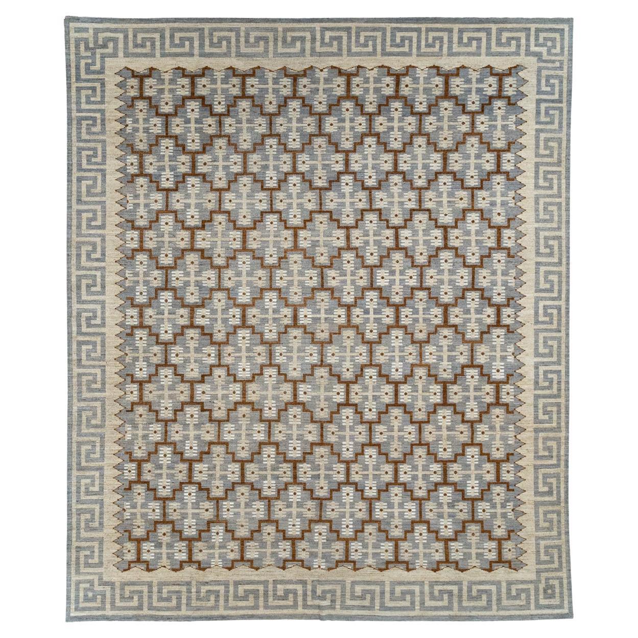 Tapis Khotan du Turkestan oriental du 21e siècle de grande taille