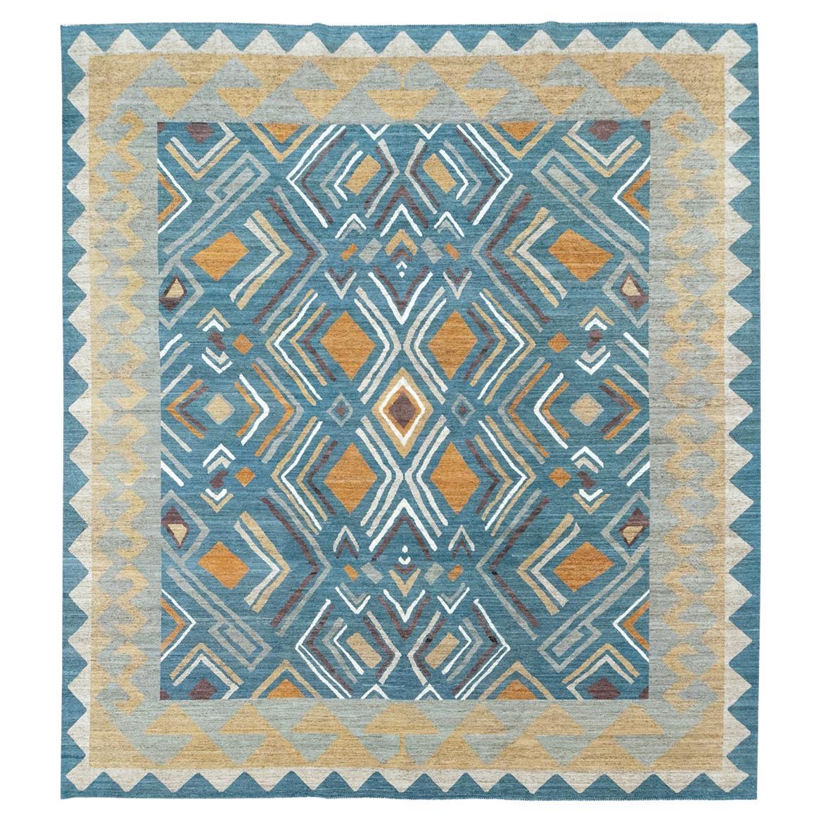 Tapis Khotan du Turkestan oriental du 21e siècle de grande taille
