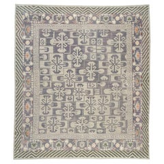 21st Century East Turkestan Khotan Large Square Carpet