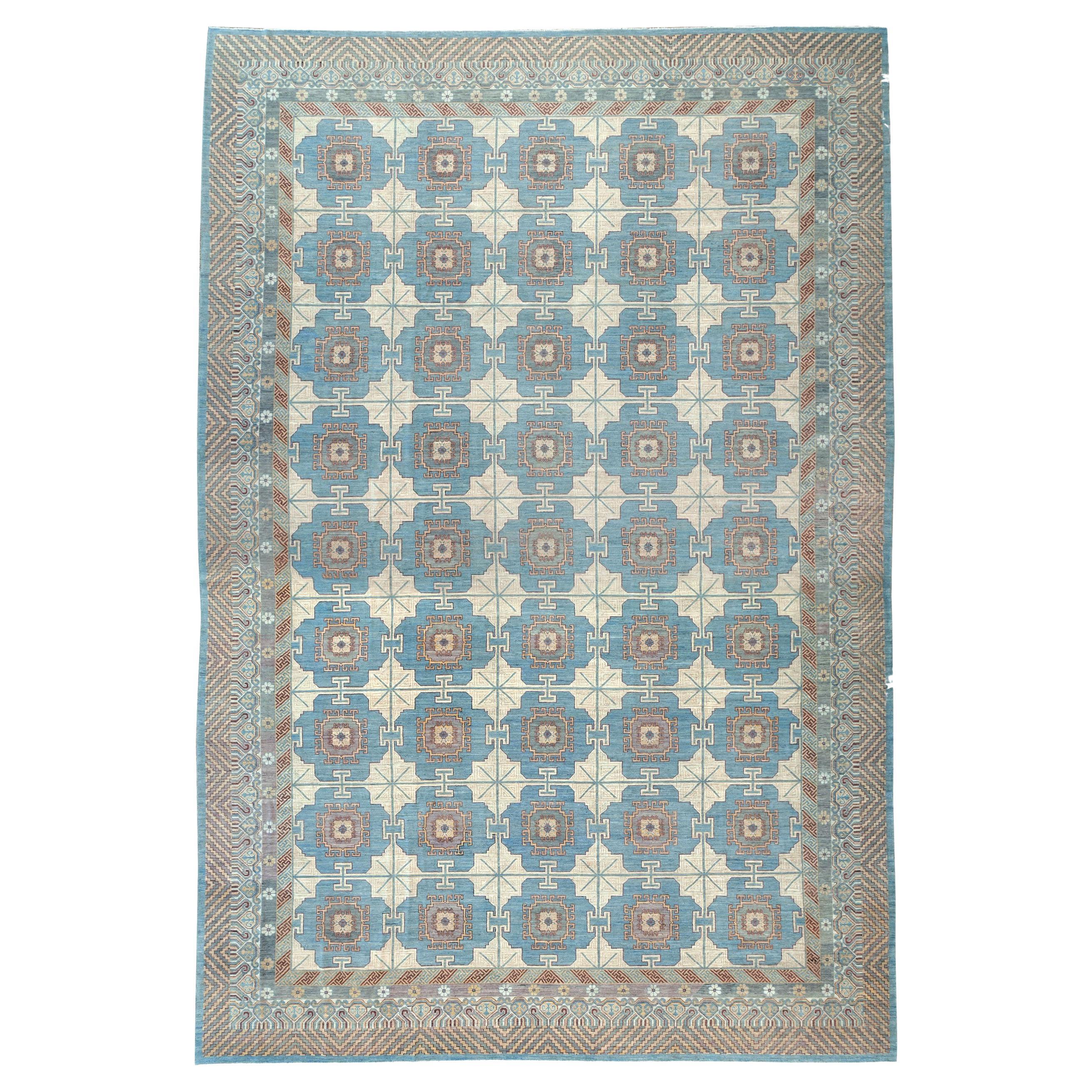Tapis Khotan du Turkestan oriental surdimensionné du 21e siècle