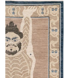 21st Century East Turkestan Khotan Pictorial Accent Rug by Galerie Shabab
