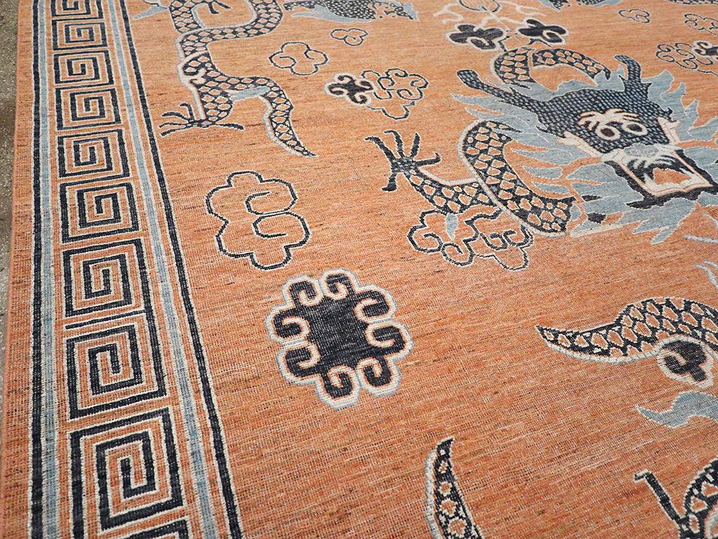 Noué à la main Tapis pictural Khotan du Turkestan oriental du 21e siècle en vente