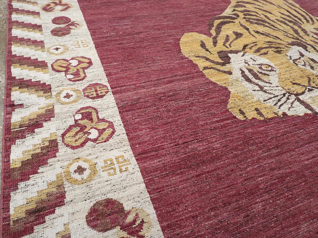 East Turkestani 21st Century East Turkestan Khotan Pictorial Room Size Carpet For Sale