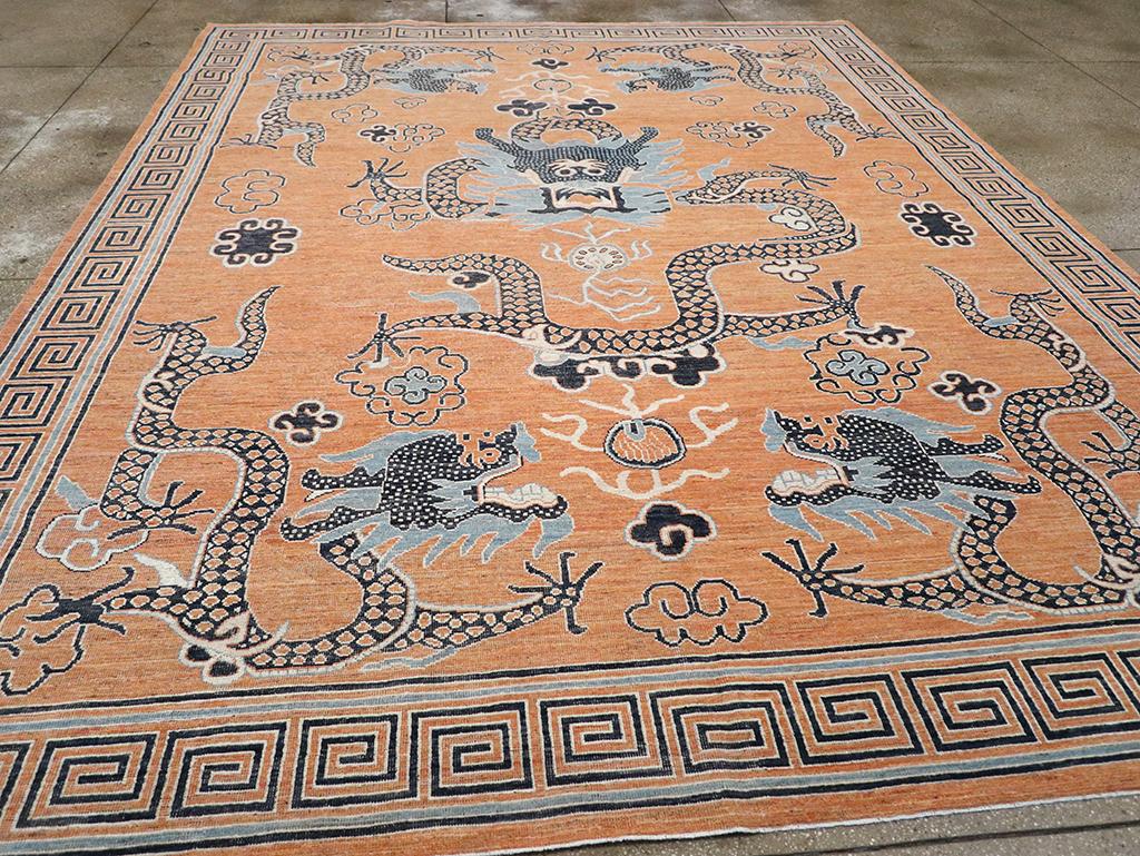 Laine Tapis pictural Khotan du Turkestan oriental du 21e siècle en vente