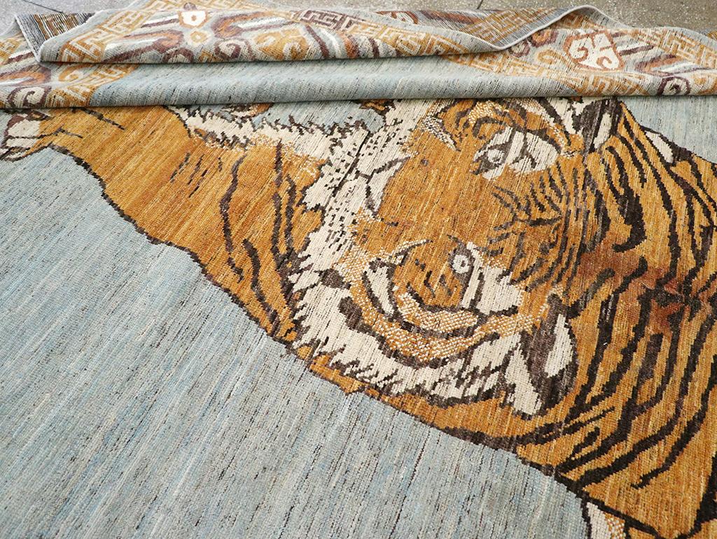 21st Century East Turkestan Khotan Pictorial Room Size Carpet For Sale 1