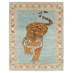 21st Century East Turkestan Khotan Pictorial Room Size Carpet