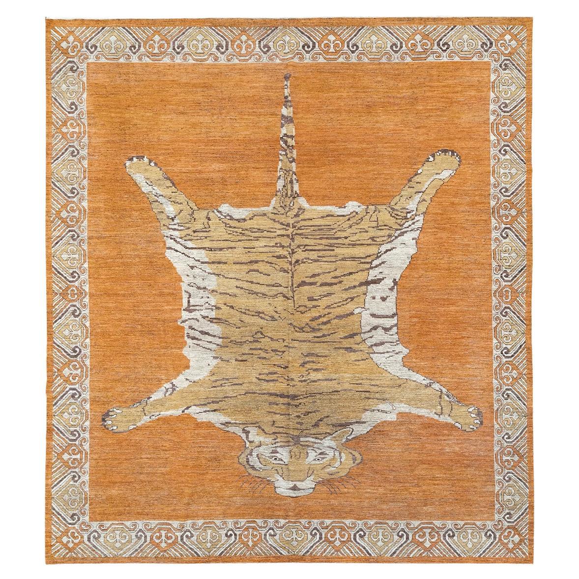 21st Century East Turkestan Khotan Pictorial Room Size Carpet