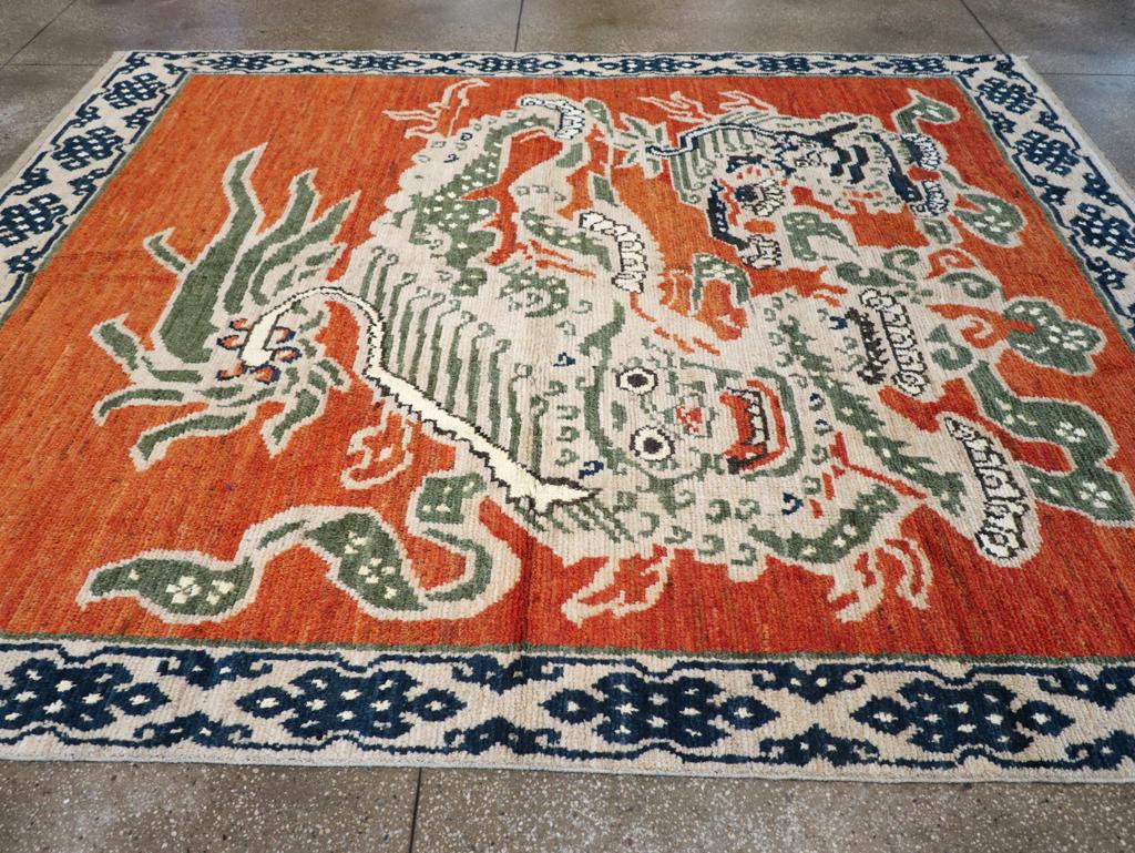 Tapis pictural Khotan du Turkestan oriental du 21e siècle Neuf - En vente à New York, NY