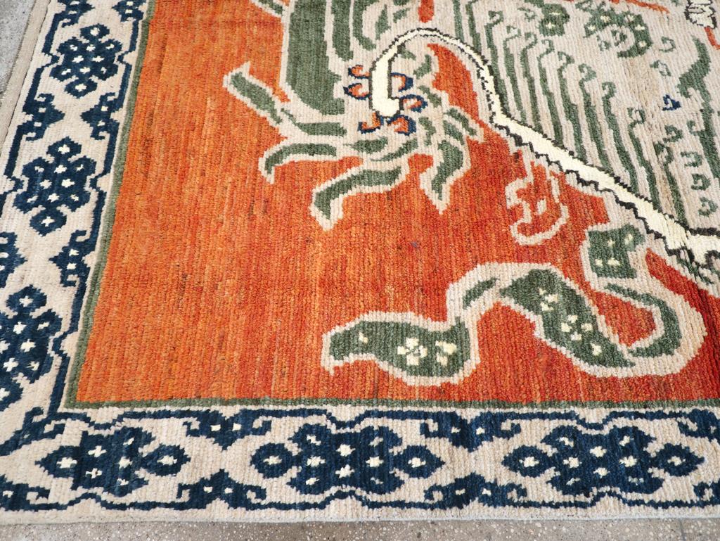 XXIe siècle et contemporain Tapis pictural Khotan du Turkestan oriental du 21e siècle en vente