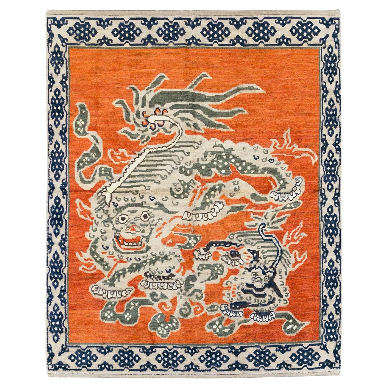 Tapis pictural Khotan du Turkestan oriental du 21e siècle