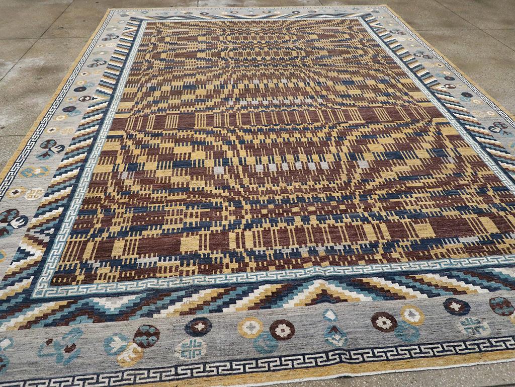 Laine Tapis Khotan du Turkestan oriental du 21e siècle en vente