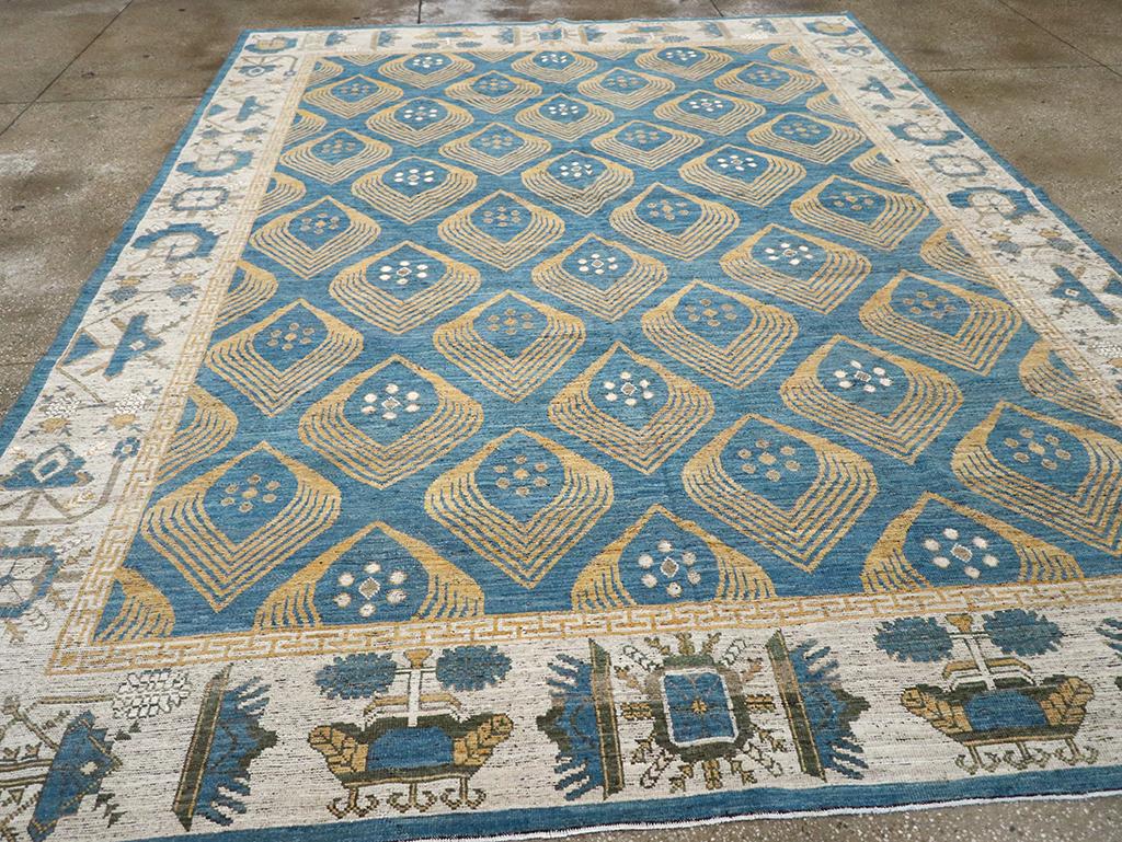 Laine Tapis Khotan du Turkestan oriental du 21e siècle en vente