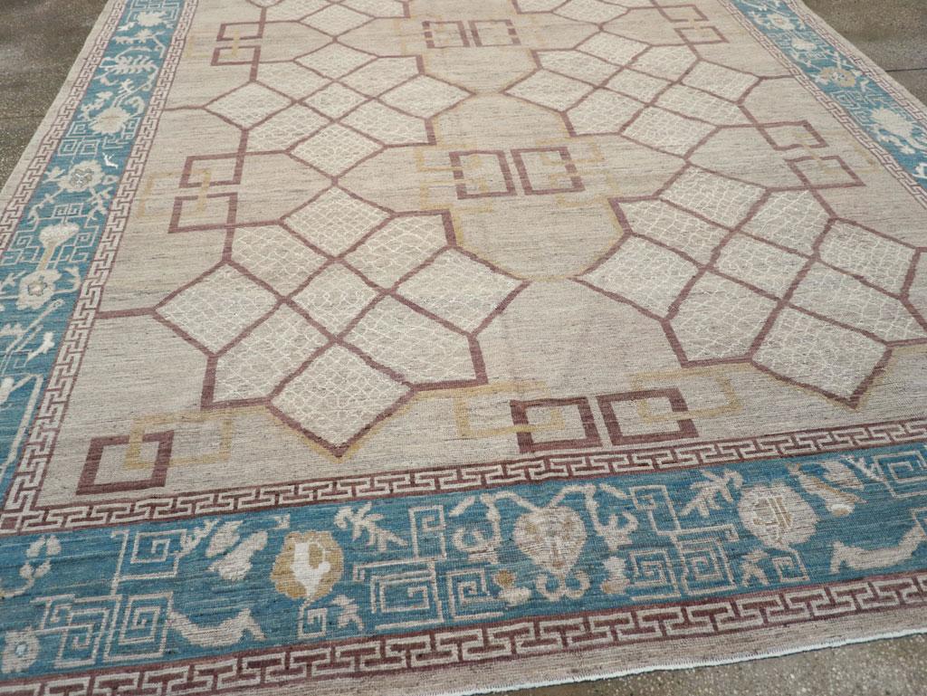Laine Tapis Khotan du Turkestan oriental du 21e siècle en vente