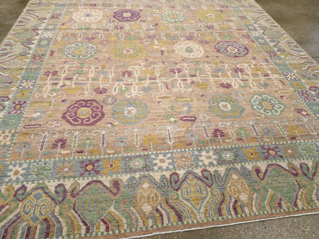 Laine Tapis Khotan du Turkestan oriental du 21e siècle en vente