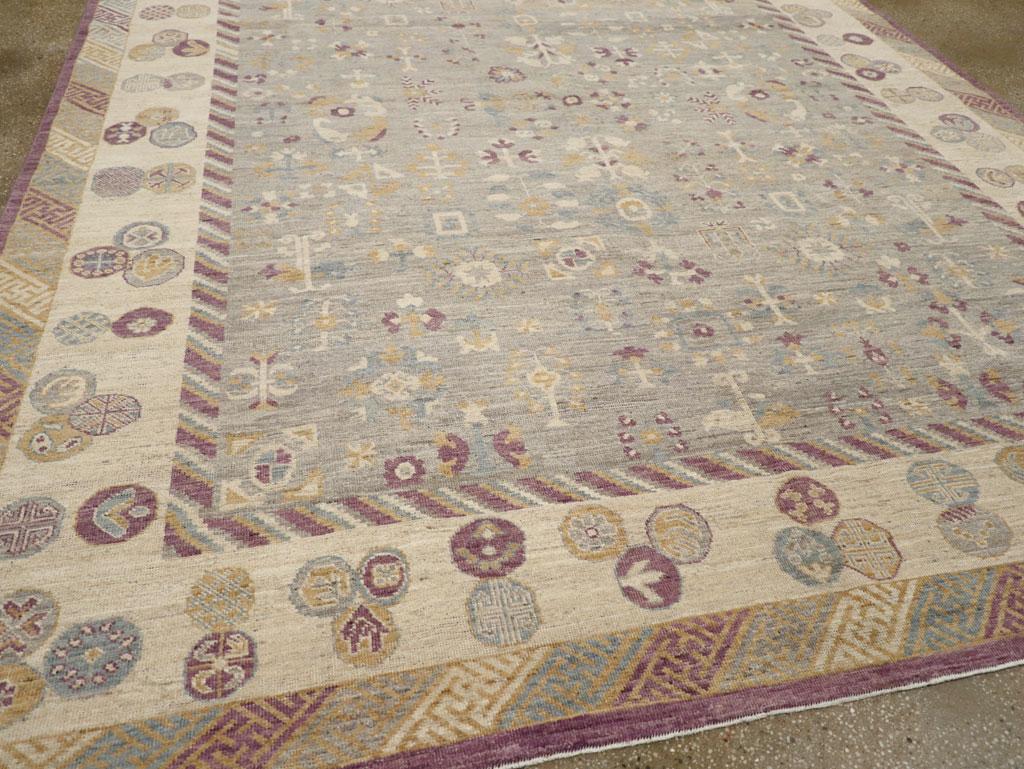 Laine Tapis Khotan du Turkestan oriental du 21e siècle en vente
