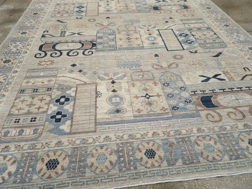 Laine Tapis Khotan du Turkestan oriental du 21e siècle en vente