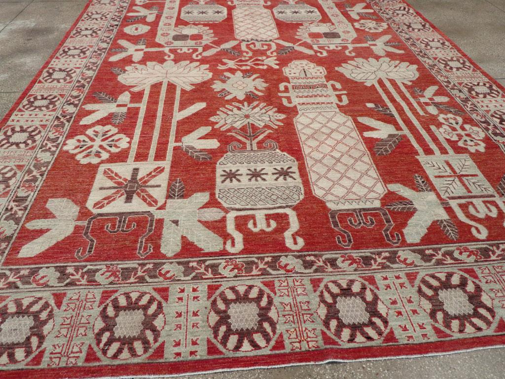 Laine Tapis Khotan du Turkestan oriental du 21e siècle en vente