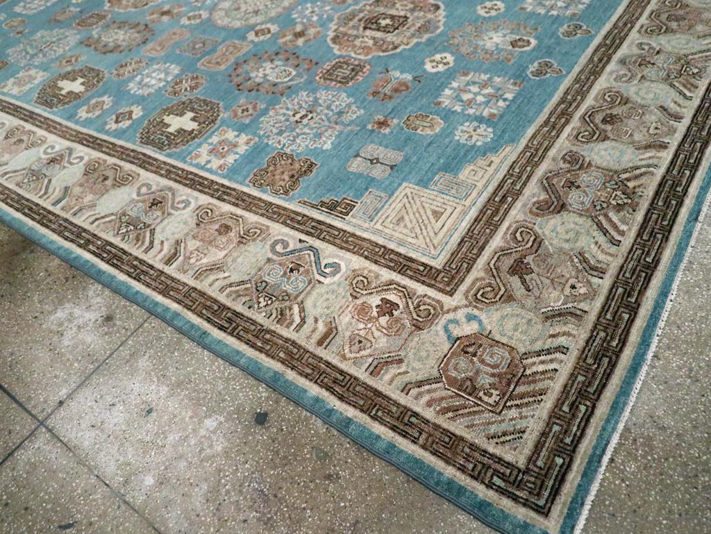 Laine Tapis Khotan du Turkestan oriental du 21e siècle en vente
