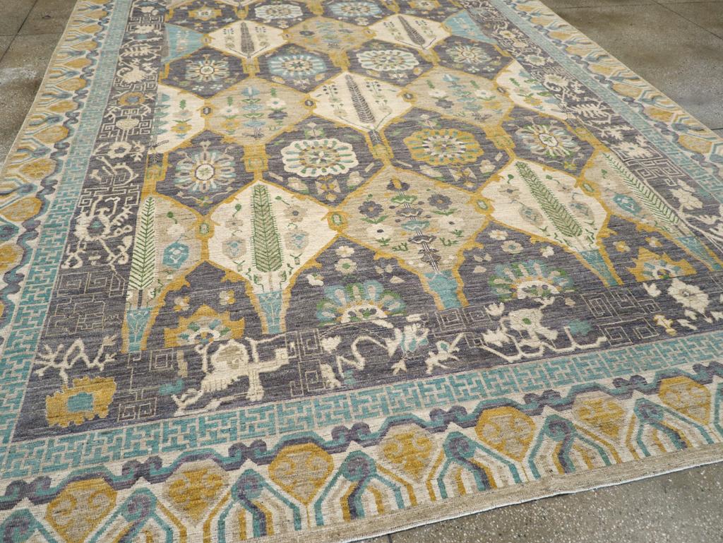 Laine Tapis Khotan du Turkestan oriental du 21e siècle en vente
