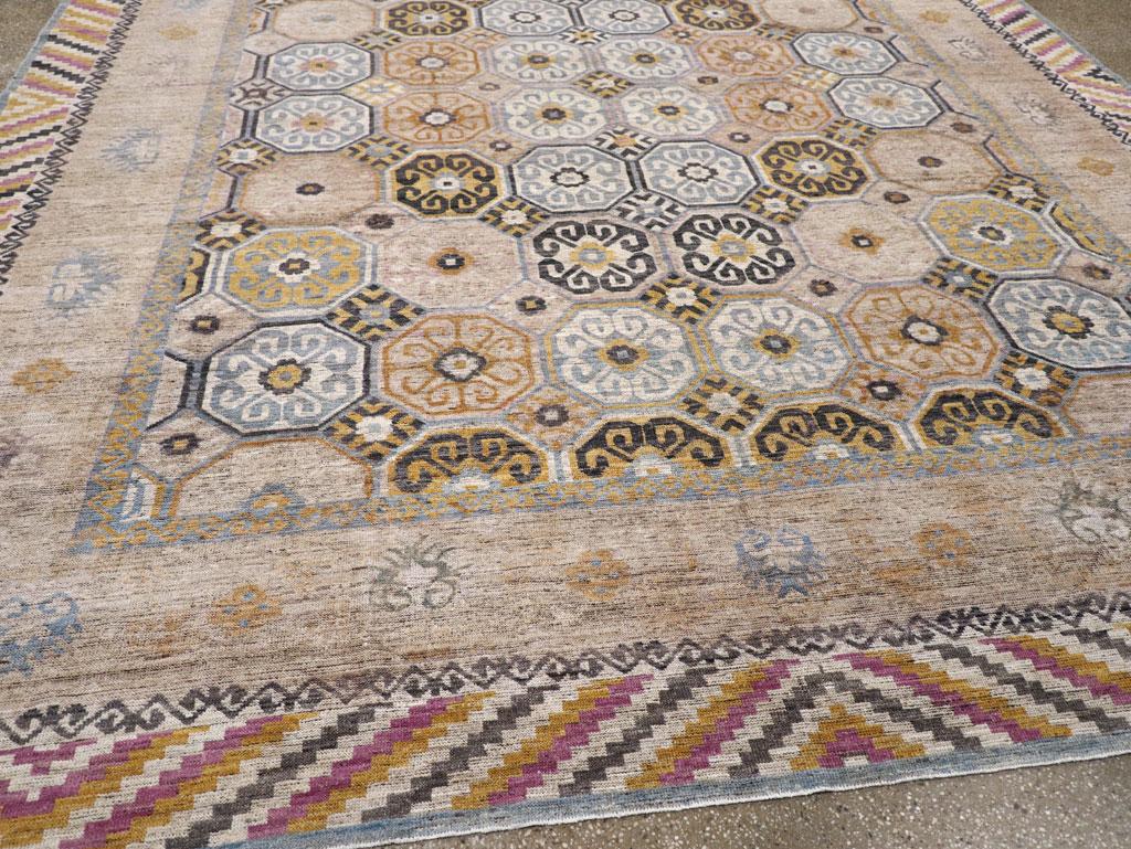 Laine Tapis Khotan du Turkestan oriental du 21e siècle en vente