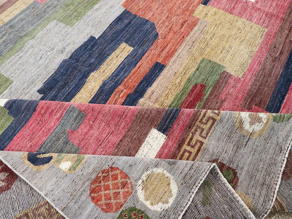 Wool 21st Century East Turkestan Khotan Room Size Carpet For Sale