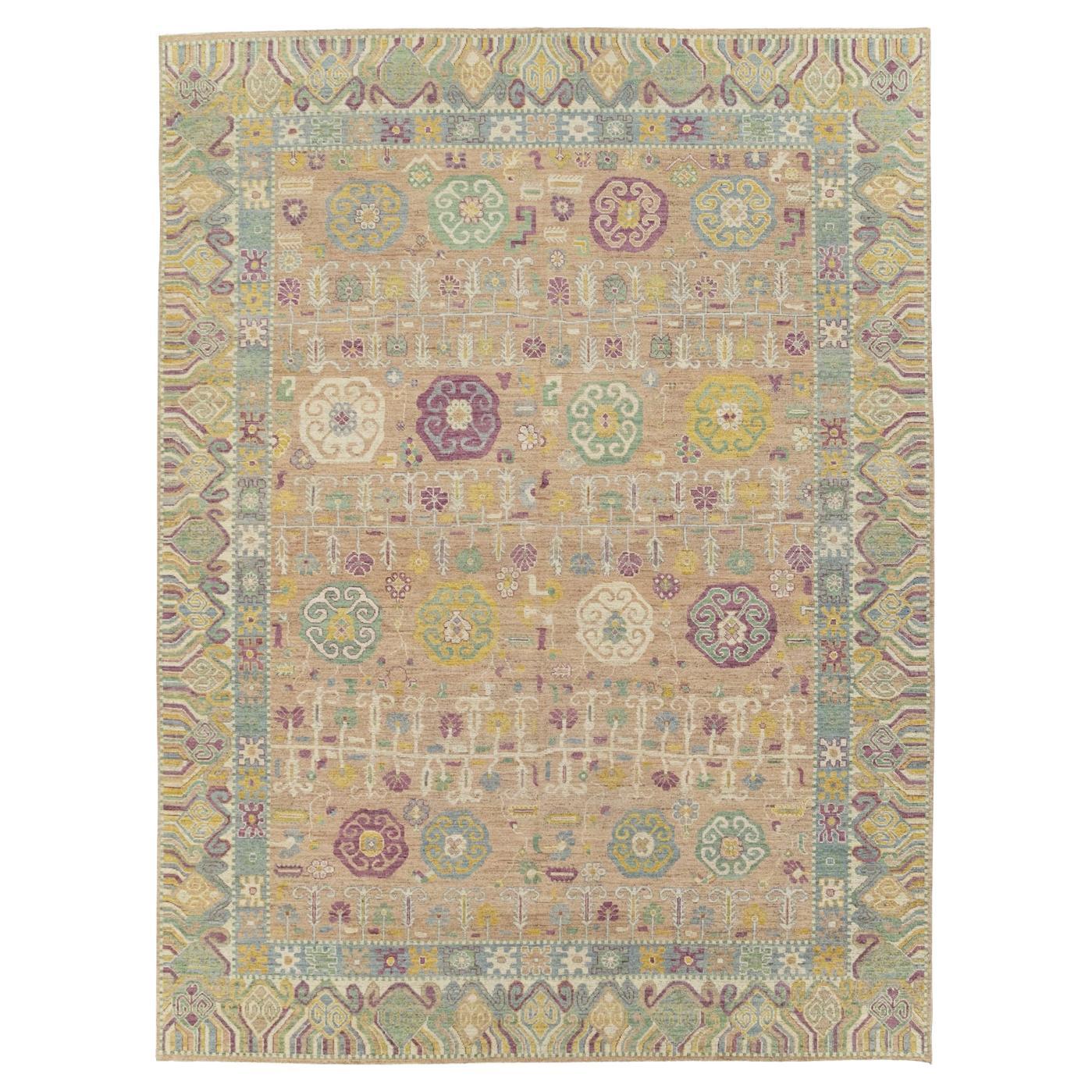 Tapis Khotan du Turkestan oriental du 21e siècle