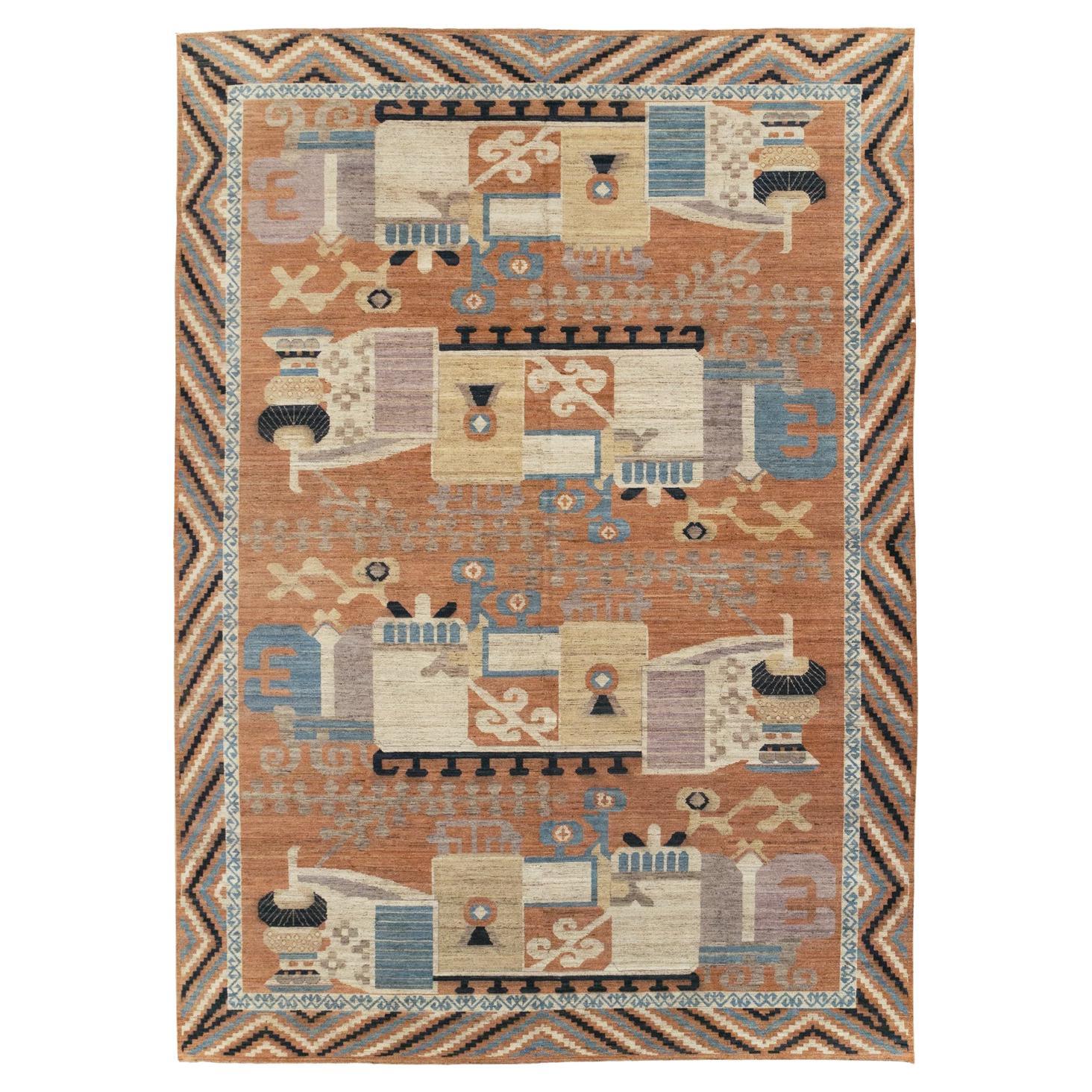 Tapis Khotan du Turkestan oriental du 21e siècle