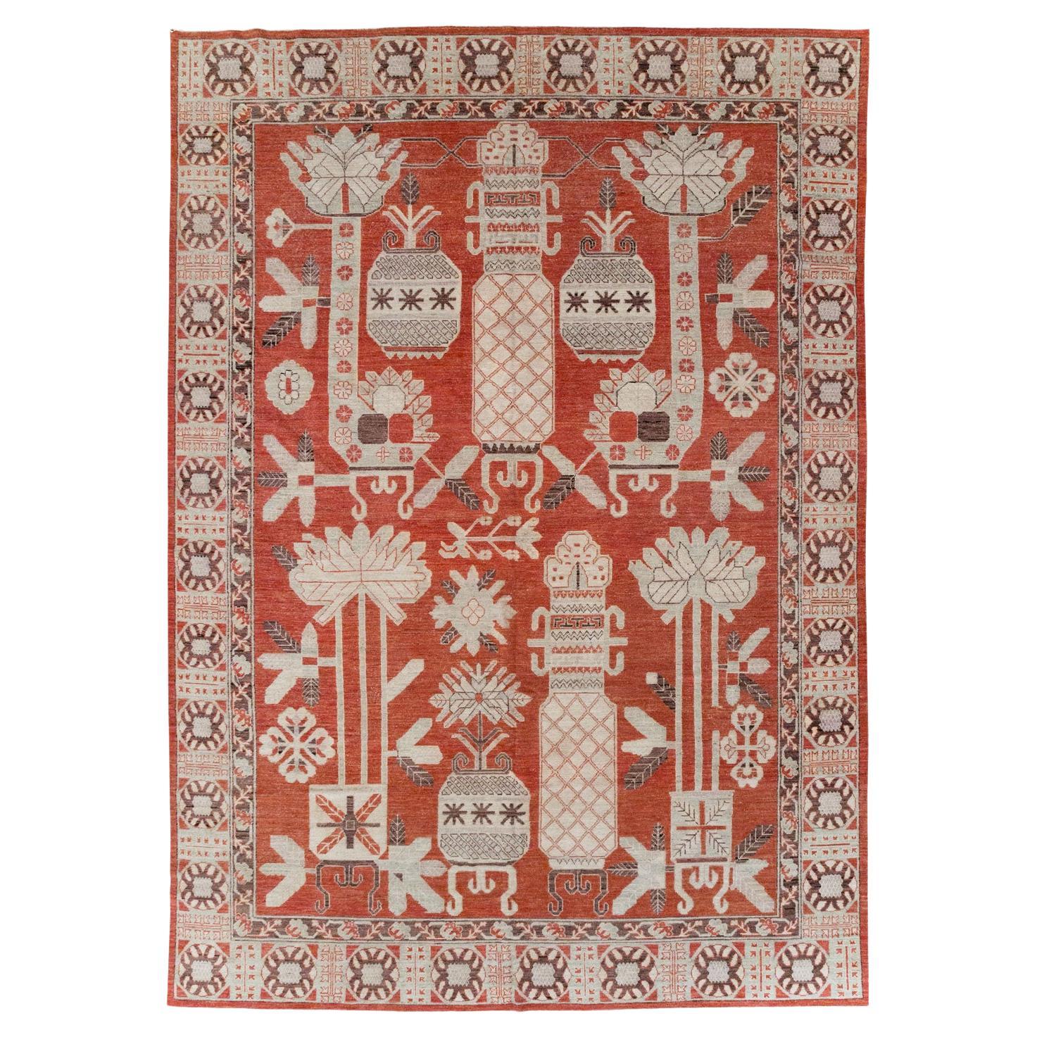 Tapis Khotan du Turkestan oriental du 21e siècle