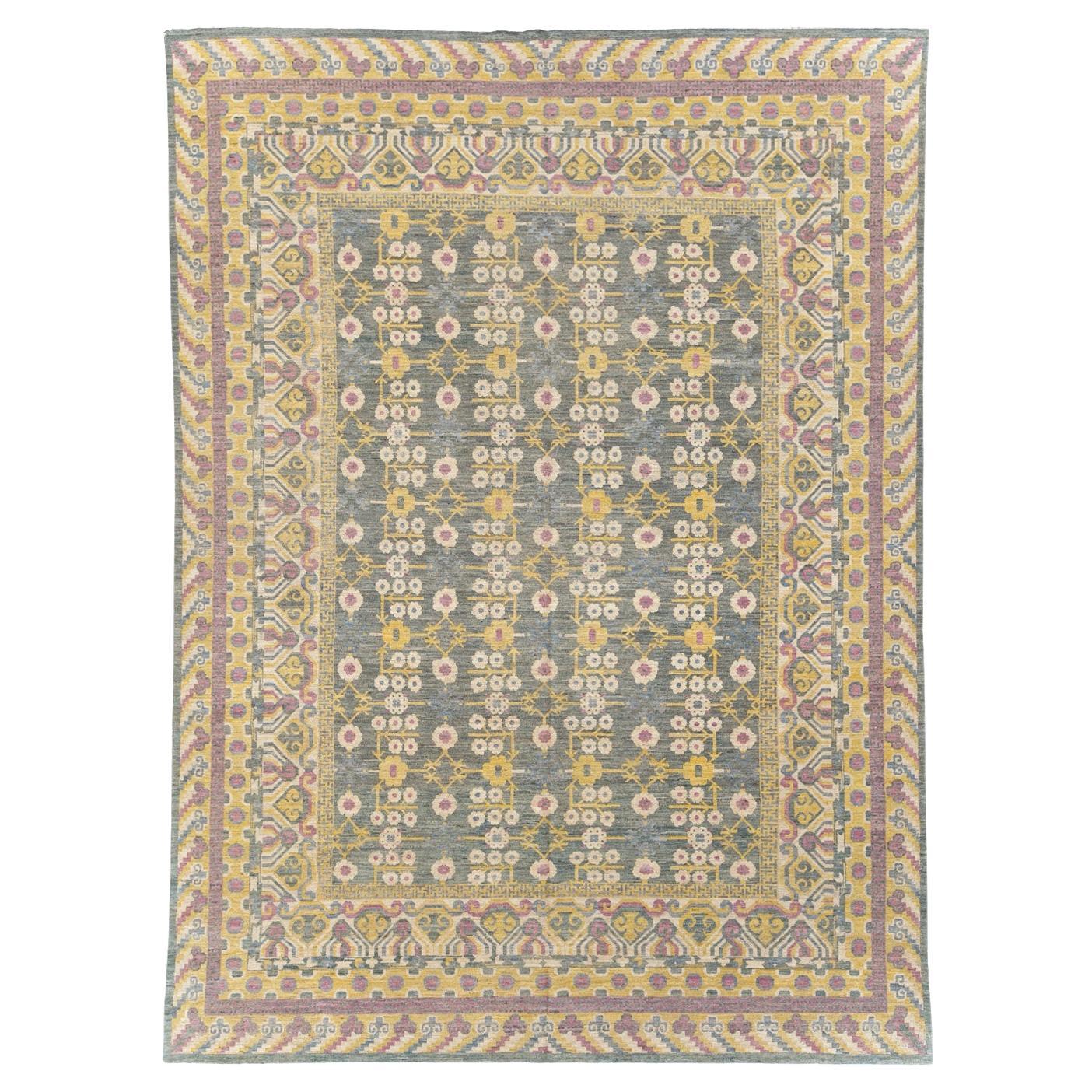 Tapis Khotan du Turkestan oriental du 21e siècle