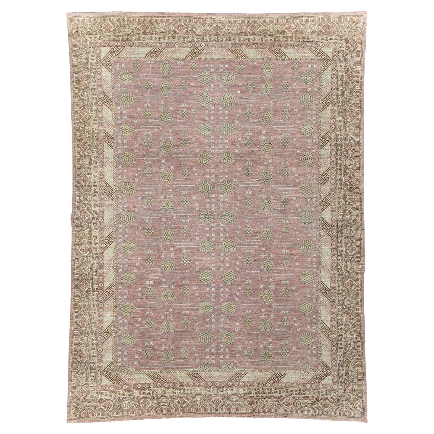 Tapis Khotan du Turkestan oriental du 21e siècle