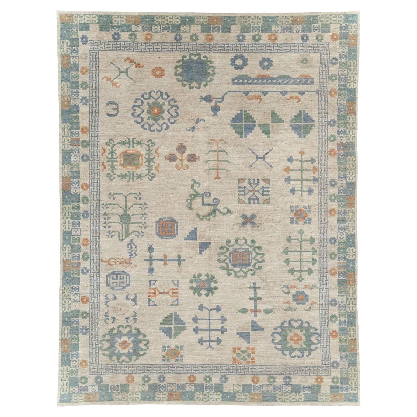 21st Century East Turkestan Khotan Room Size Carpet