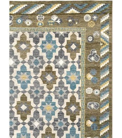 21st Century East Turkestan Khotan Square Room Size Carpet by Galerie Shabab