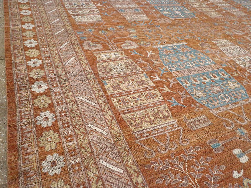 Noué à la main Grand tapis pictural Khotan du Turkestan oriental du 21e siècle en vente
