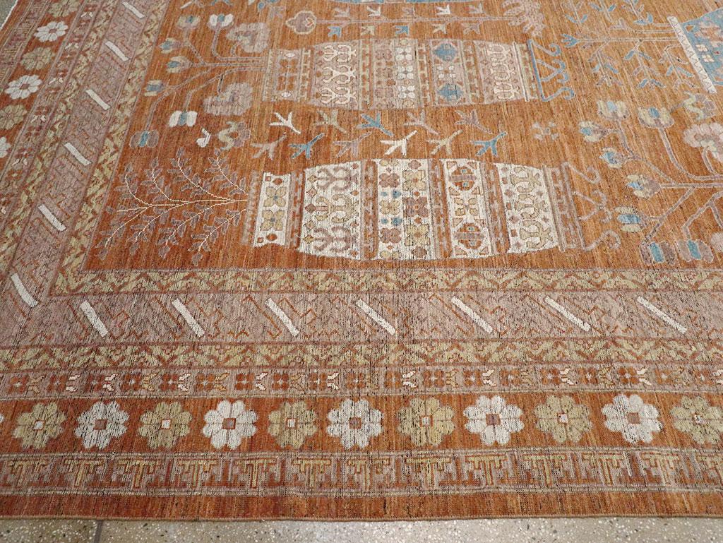 XXIe siècle et contemporain Grand tapis pictural Khotan du Turkestan oriental du 21e siècle en vente