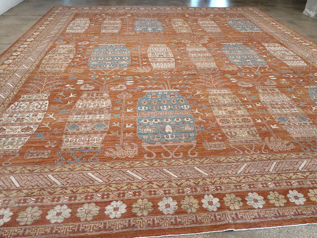 Laine Grand tapis pictural Khotan du Turkestan oriental du 21e siècle en vente