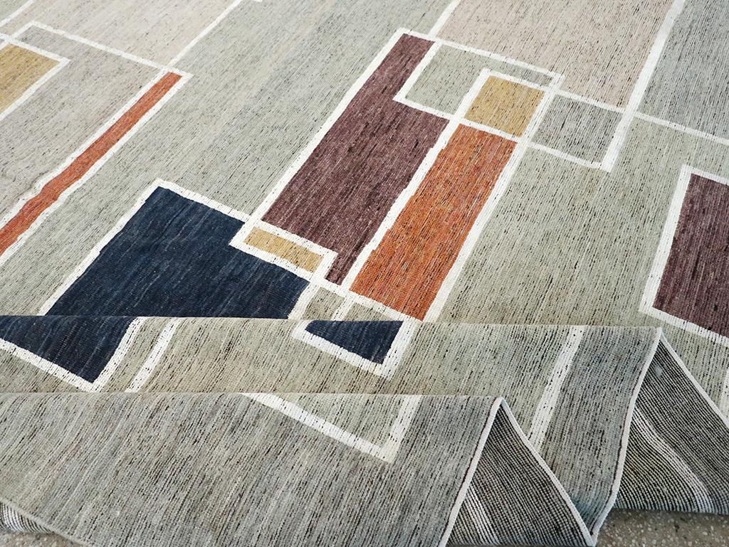Wool 21st Century East Turkestan Modern Room Size Carpet For Sale