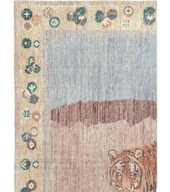21st Century East Turkestan Pictorial Khotan Room Size Carpet by Galerie Shabab
