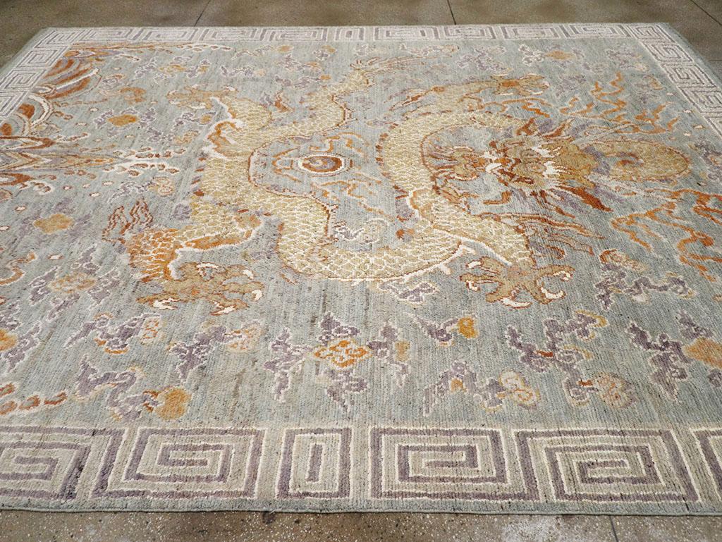 Tapis Khotan pictural du Turkestan oriental du 21e siècle Neuf - En vente à New York, NY
