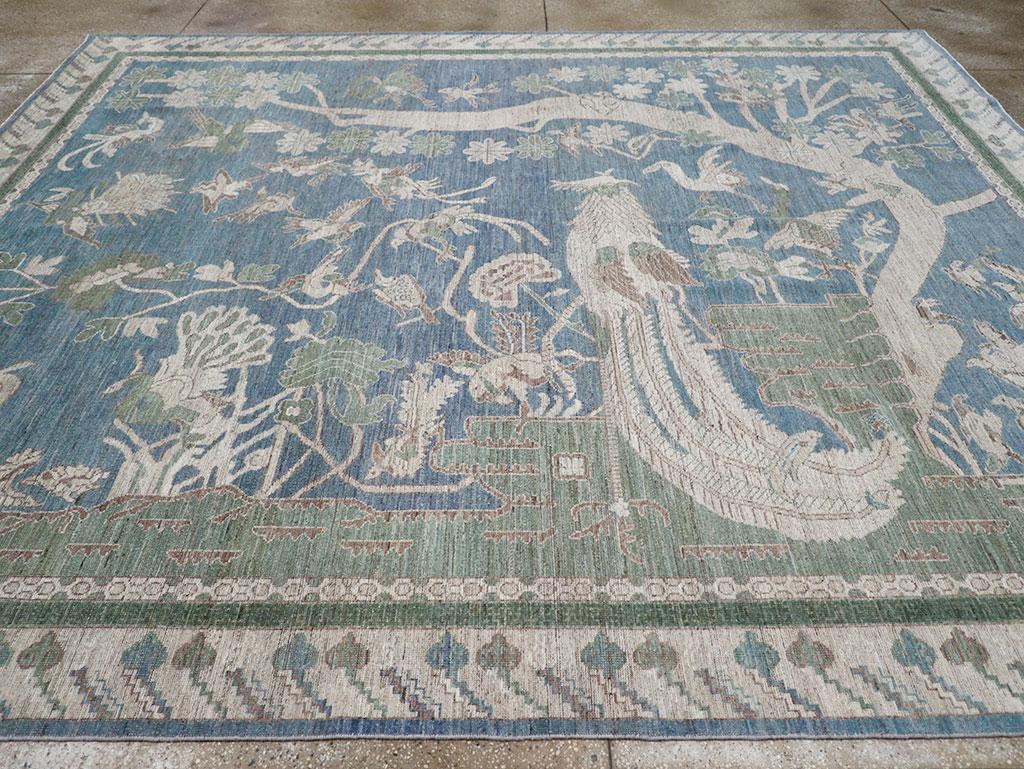 Annodato a mano Tappeto del 21° secolo del Turkestan Orientale con immagini di Khotan, dimensioni della stanza in vendita