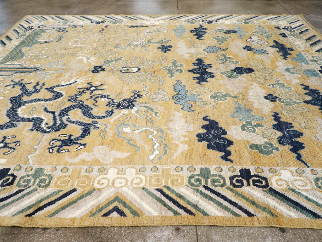 Tapis Khotan pictural du Turkestan oriental du 21e siècle Neuf - En vente à New York, NY