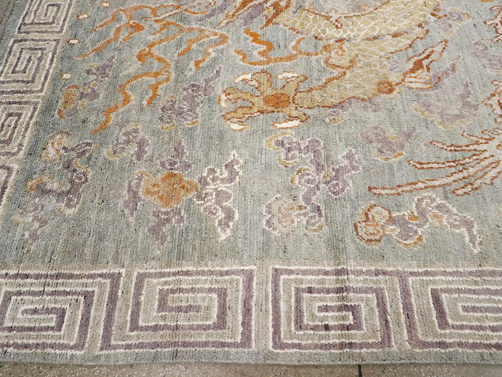 XXIe siècle et contemporain Tapis Khotan pictural du Turkestan oriental du 21e siècle en vente