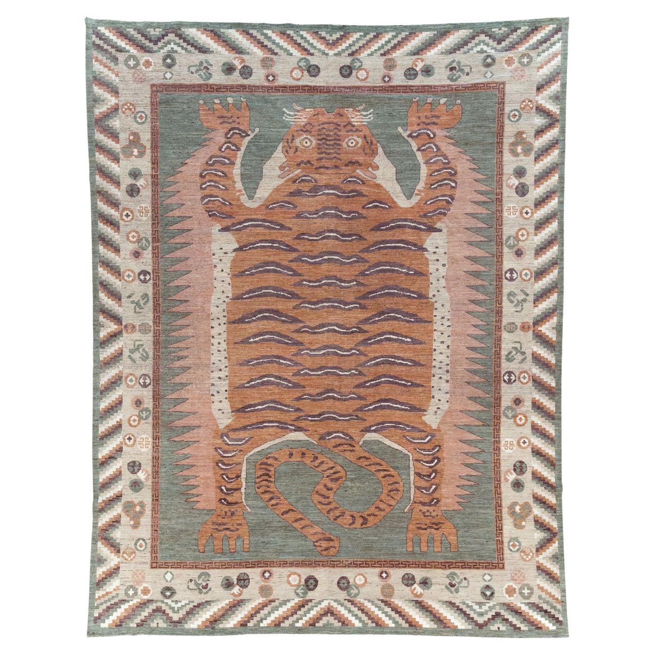 21st Century East Turkestan Pictorial Khotan Room Size Carpet