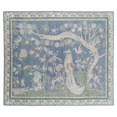 Tapis Khotan pictural du Turkestan oriental du 21e siècle