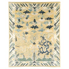 Tapis Khotan pictural du Turkestan oriental du 21e siècle