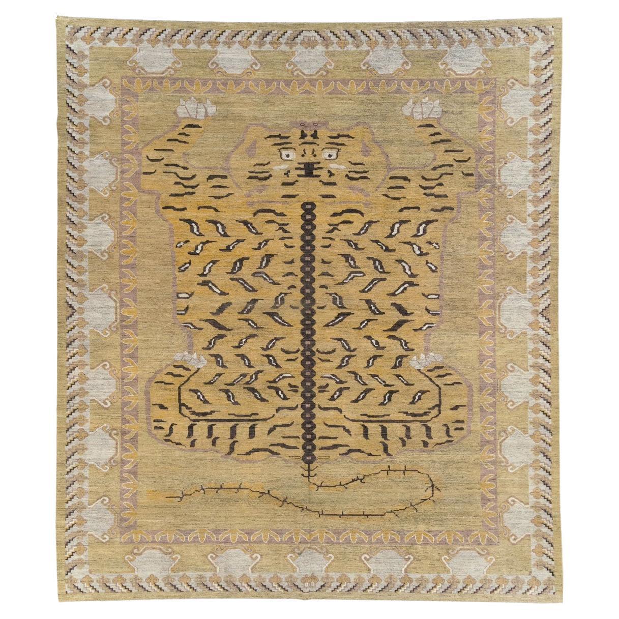 21st Century East Turkestan Pictorial Khotan Room Size Carpet