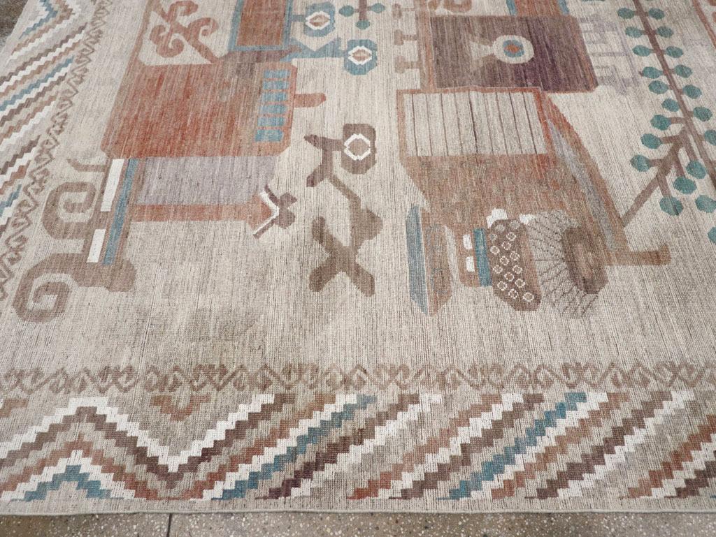 XXIe siècle et contemporain Vase du Turkestan oriental du 21e siècle Tapis Khotan de taille normale en vente