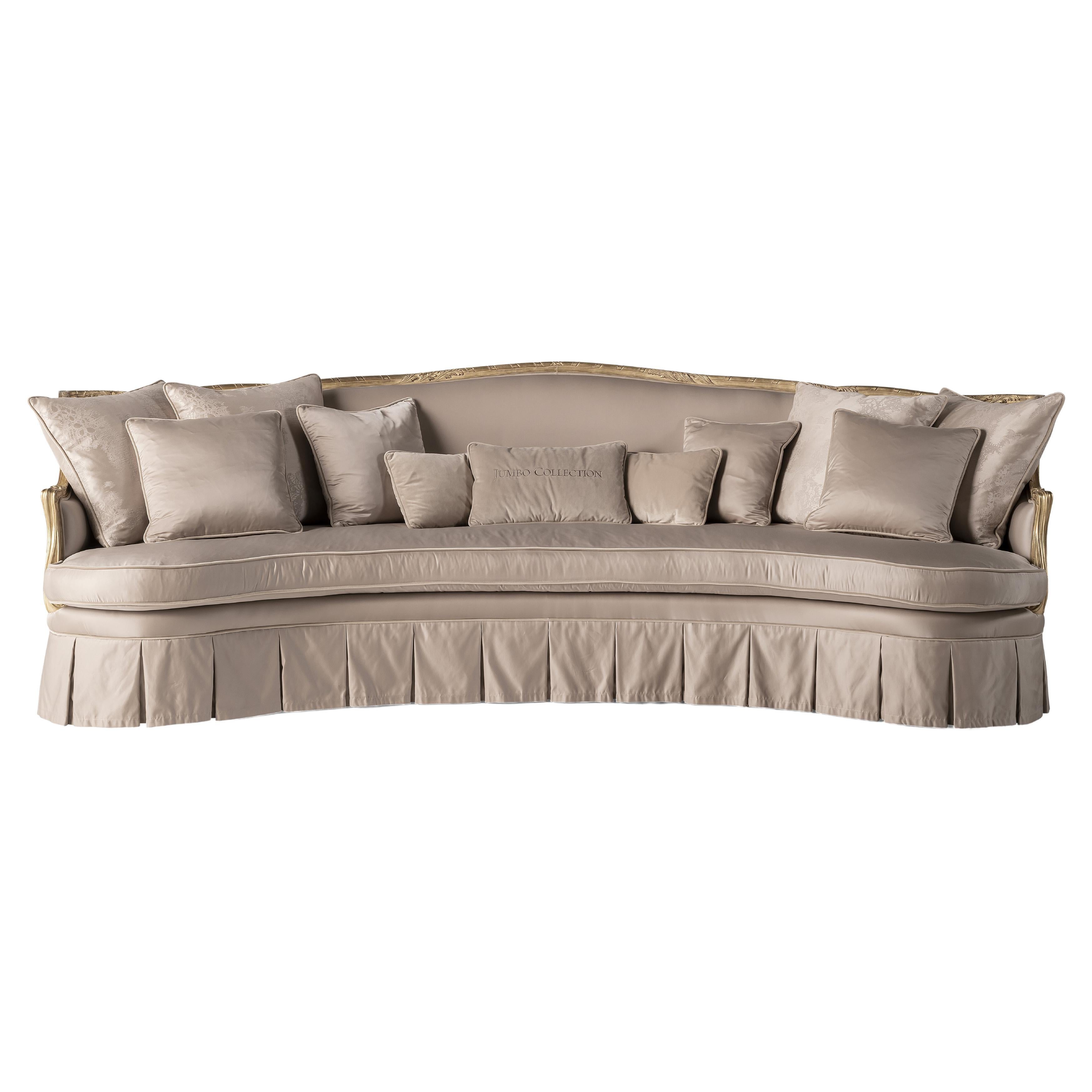 21st Century Eglantine 3-Seater Sofa in Fabric with Gold Leaf finishing For Sale