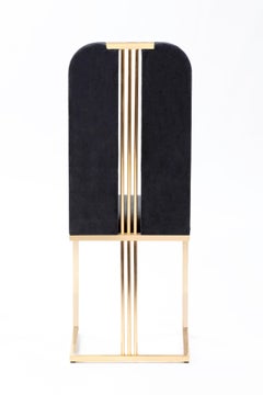 Chaise Eileen du 21e siècle, Swarovski et laiton doré, Hebanon, Italie