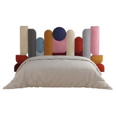 21st Century Ej Ee Bed Upholstered Cotton Velvet Headboard by Malabar