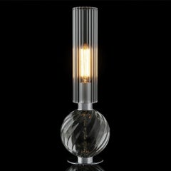 Lampada da tavolo Eleg del XXI secolo: Design in vetro scanalato e cristallo trasparente